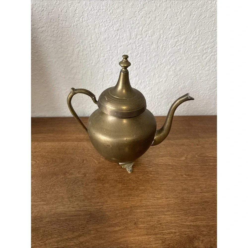 Vintage Cespedes Brass Kettle With Decorative Feet Cooper Wick Chile